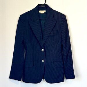 Michael Kors Navy/Red Pinstripe Blazer - Size: 8